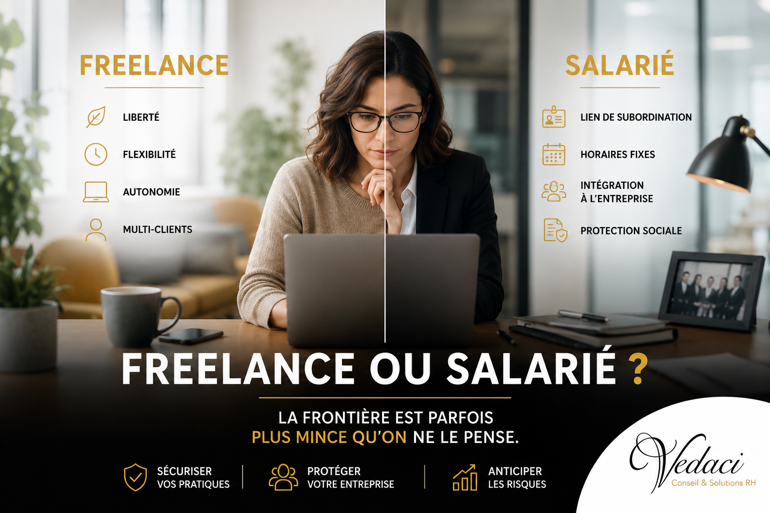 Différences entre freelance et salarié pour prévenir le risque de faux indépendant et de requalification