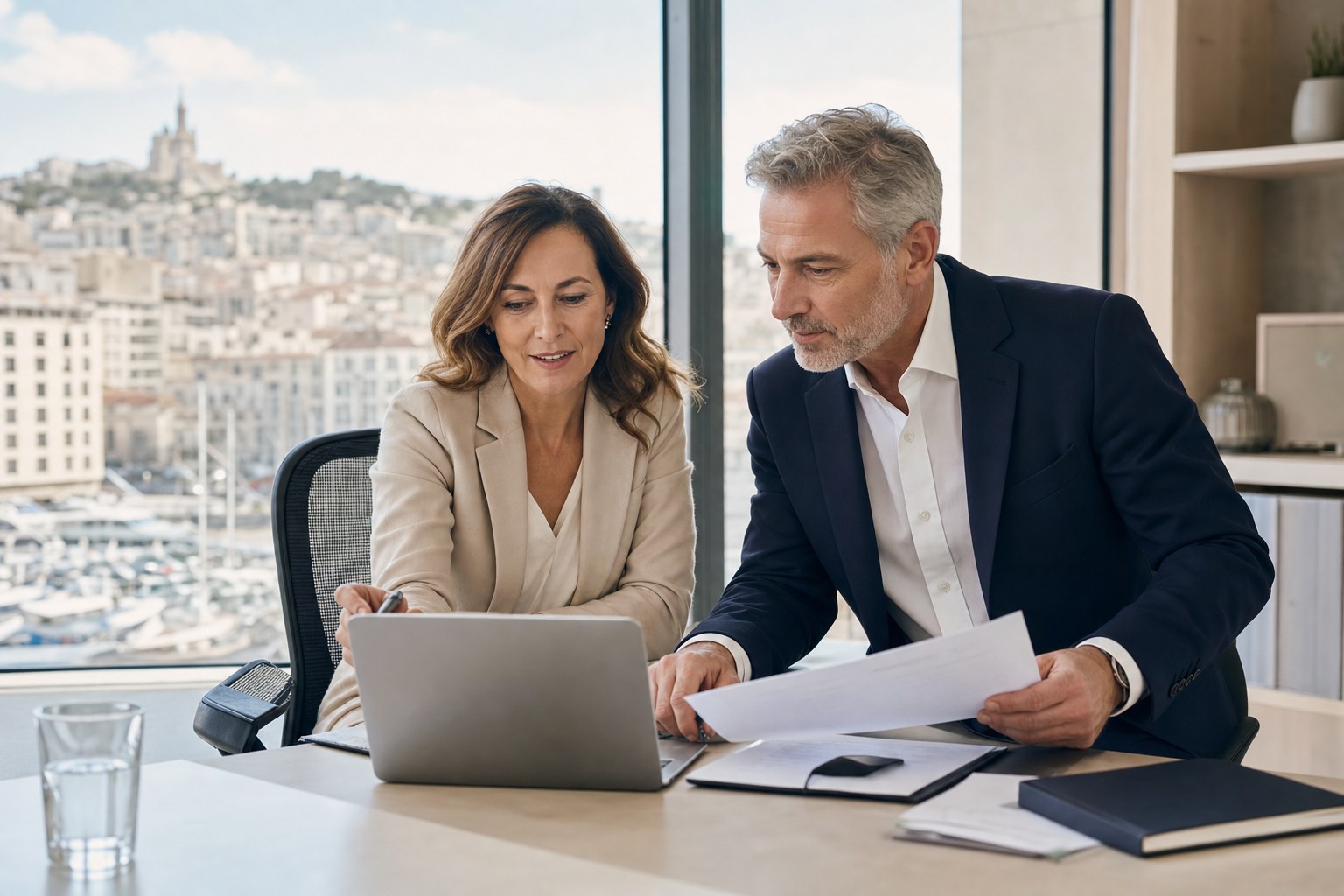 Deux consultants en recrutement échangent sur le recrutement d’un cadre à Marseille